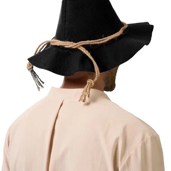 Halloween Scarecrow Hat,Wizard Witch Hats Felt Wide Brim Pointed Hat Costume Acc - Picture 5 of 6